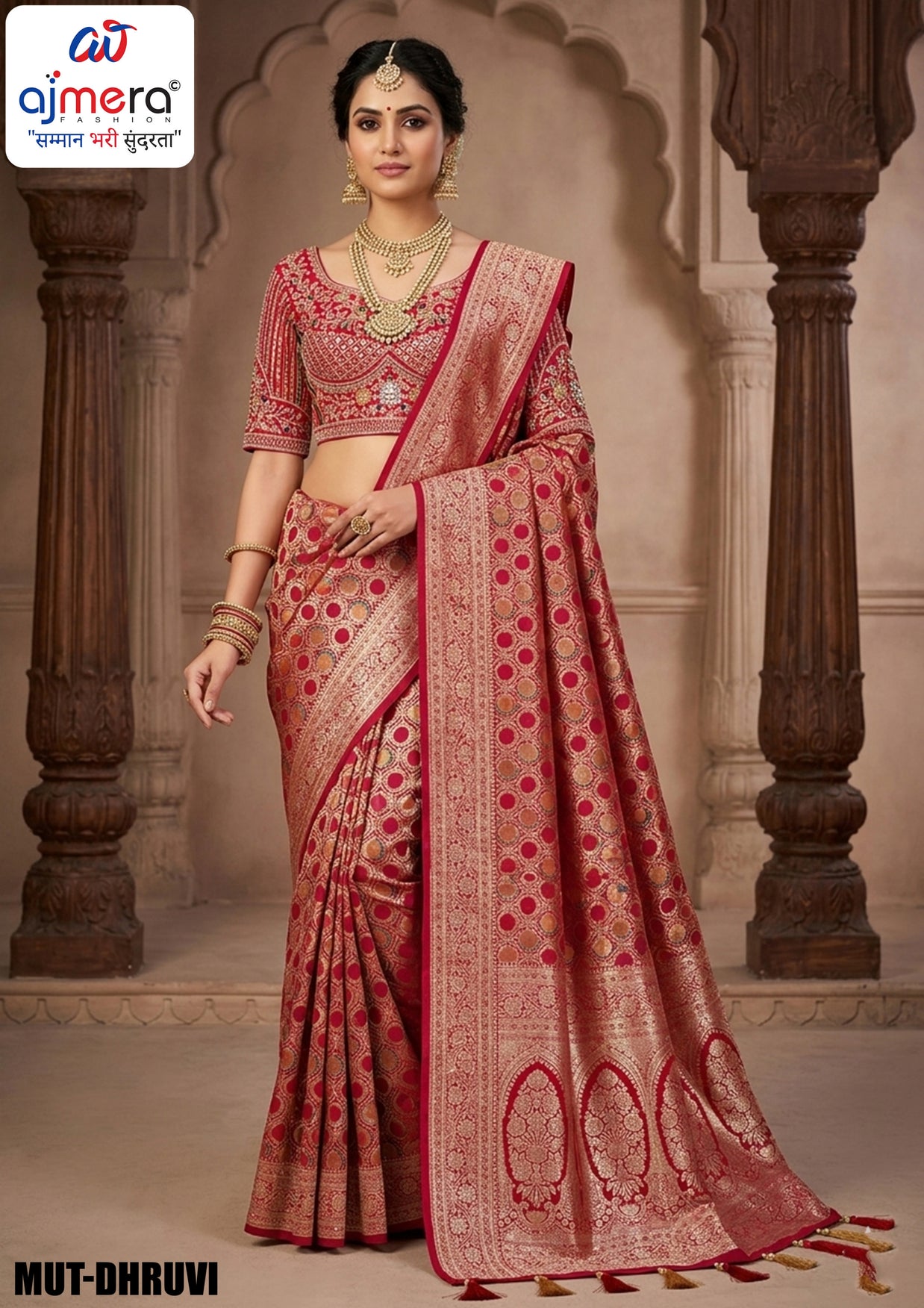 Premium Touch Jacquard Silk Saree With Blouse Piece | MUT-DHRUVI