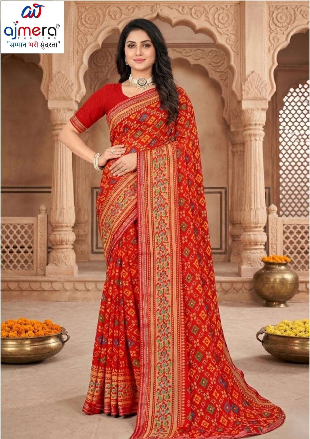 Sharmili Print Loose Saree with Blouse for Premium Ethnic and Traditional Wear | TTS-SAHELI