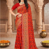 Sharmili Print Loose Saree with Blouse for Premium Ethnic and Traditional Wear | TTS-SAHELI