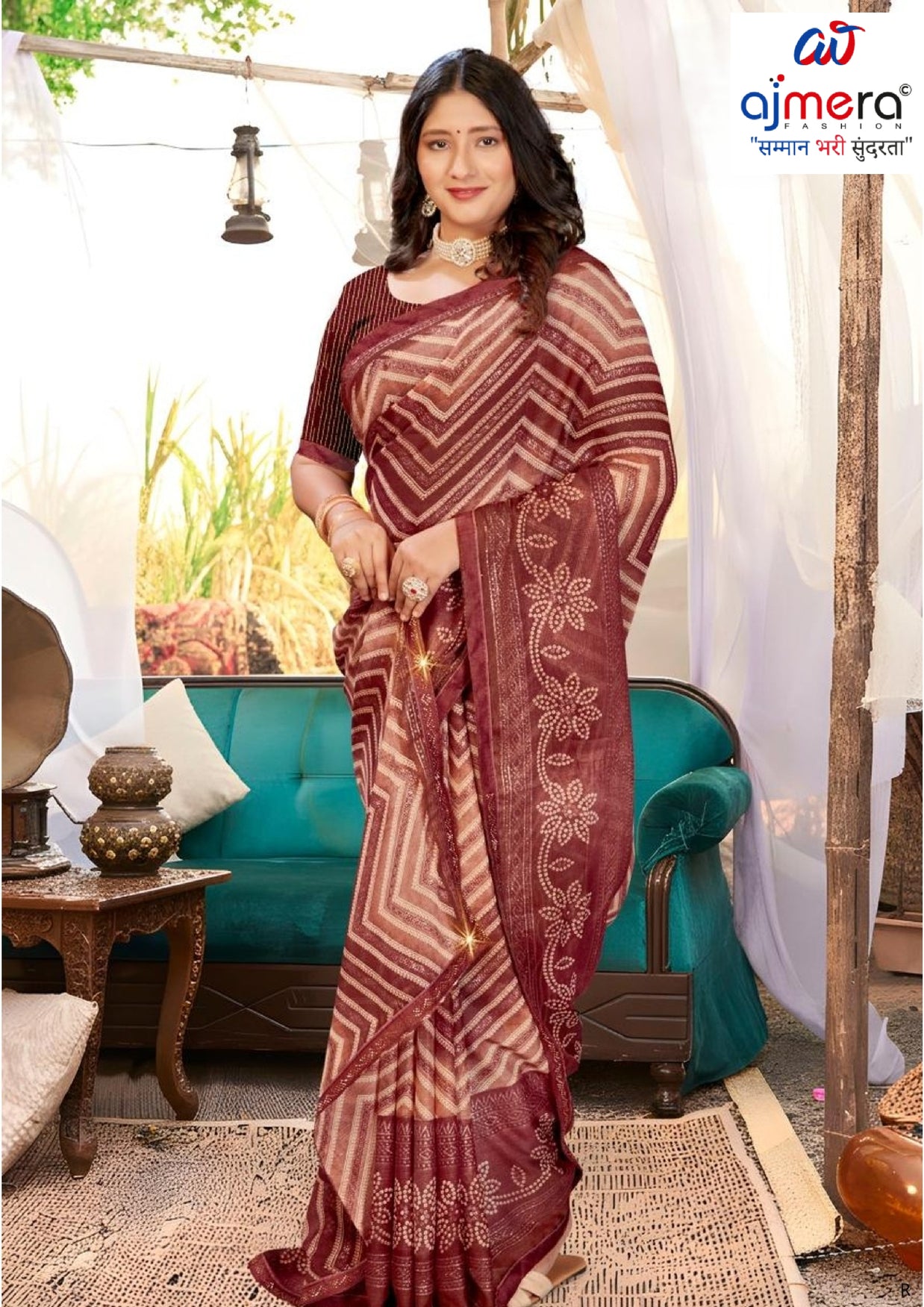 Chic Printed Saree with Blouse Piece for Sophisticated Ethnic Style  | PRM-APARNA BHABHI