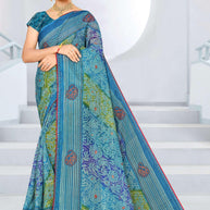 Contemporary Printed Saree with Blouse Piece for Premium Wear  | SNR-JYOTI