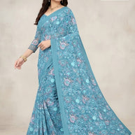 Heavy Reniyal Print Loose Saree without Blouse for Premium Ethnic and Traditional Wear | CAS-PREMIUM