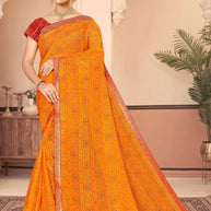 Premium Printed Saree with Matching Blouse Piece for Ethnic Elegance  | SNR-APNE