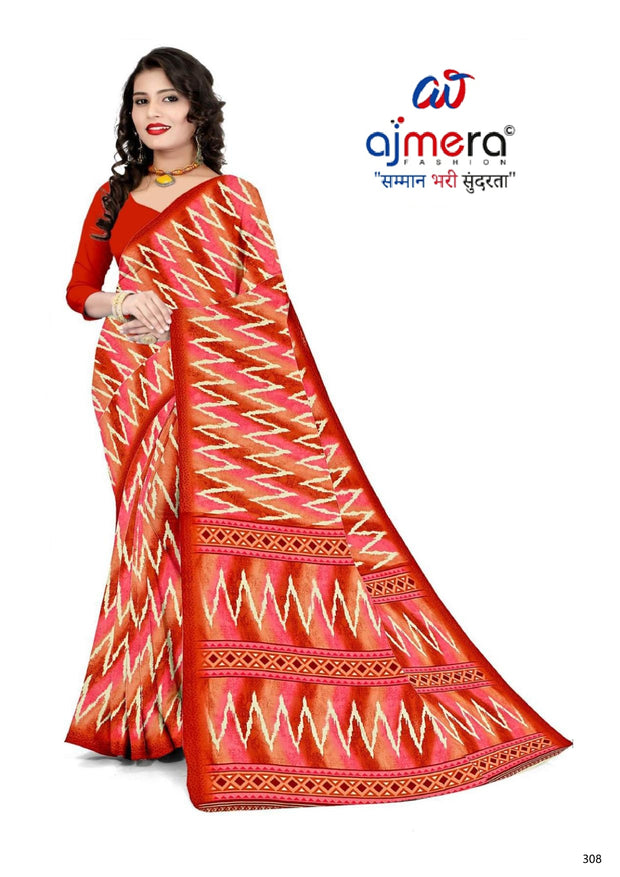 Exclusive Printed Saree with Blouse Piece for Elegant Ethnic Look  | CAS-VEERA