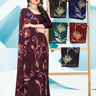 Fashionable Printed Saree with Blouse Piece for Festive Collection | SSR-PRIYATAMA