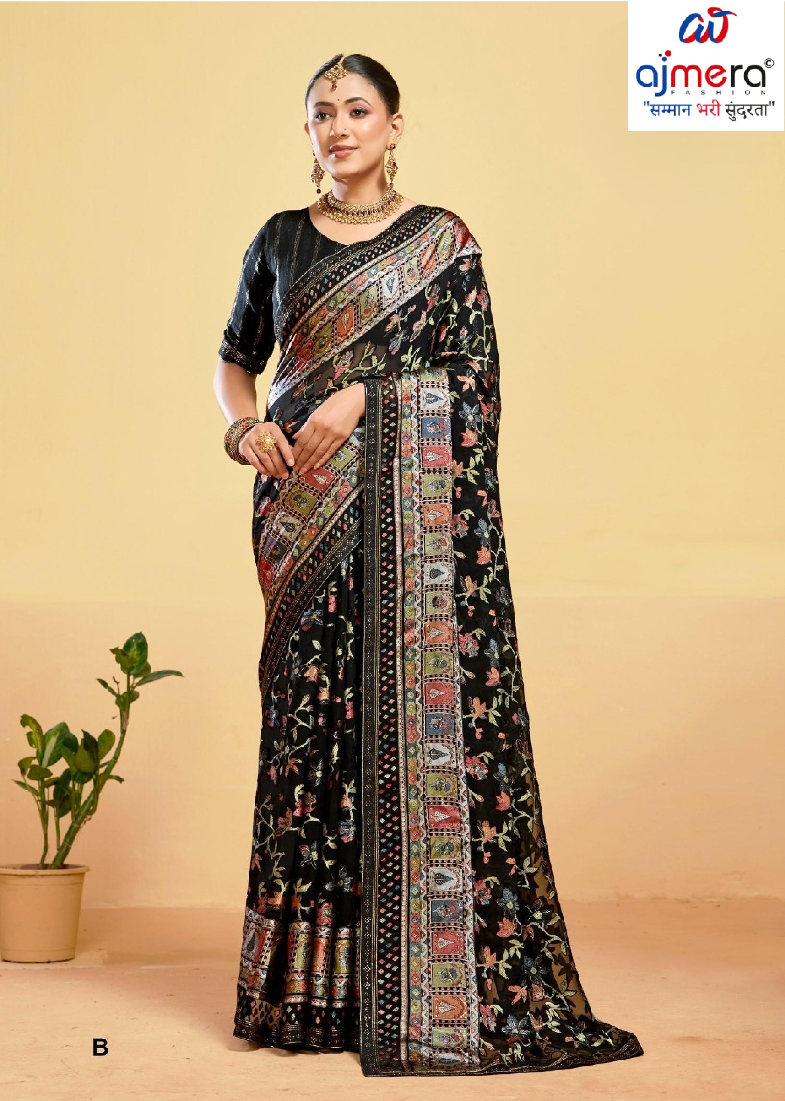 Elegant Printed Saree with Designer Blouse Piece for Festive Wear | RDD-AVISHA
