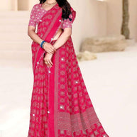 Designer Printed Saree with Blouse Piece for Special Occasions | VDT-DISCO-5