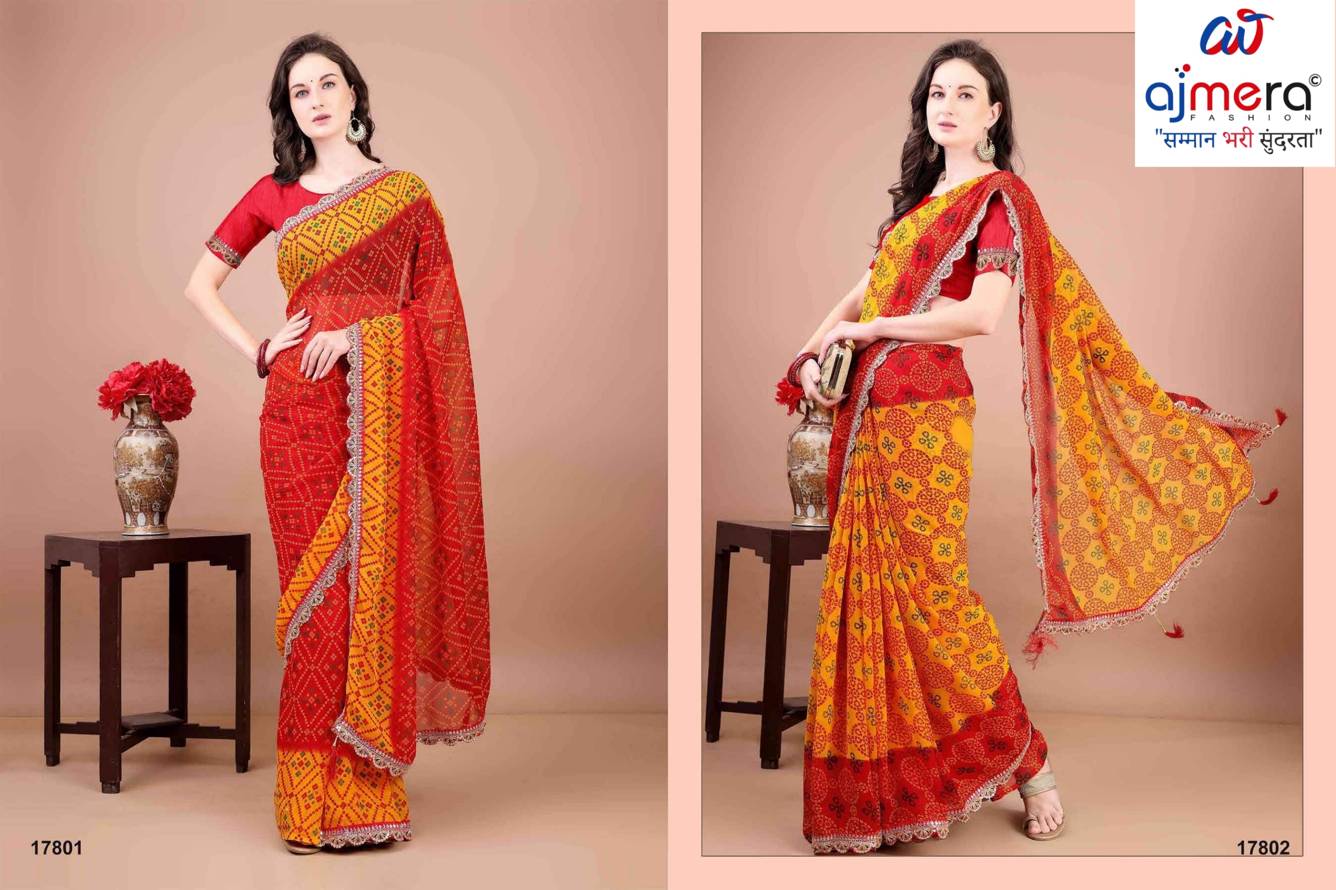 Elegant Printed Saree with Designer Blouse Piece for Festive Wear | JS-KESAR