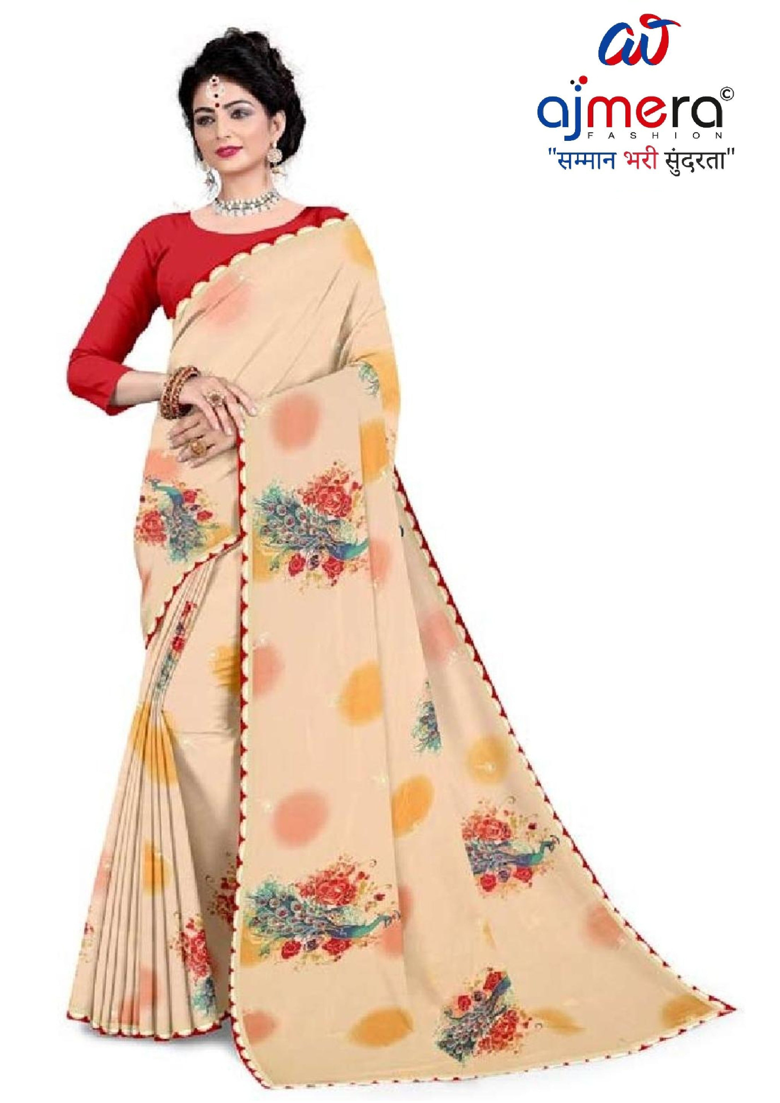 Georgette Print Loose Saree with Blouse for Premium Ethnic and Traditional Wear | TD-COCONUT