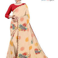 Georgette Print Loose Saree with Blouse for Premium Ethnic and Traditional Wear | TD-COCONUT