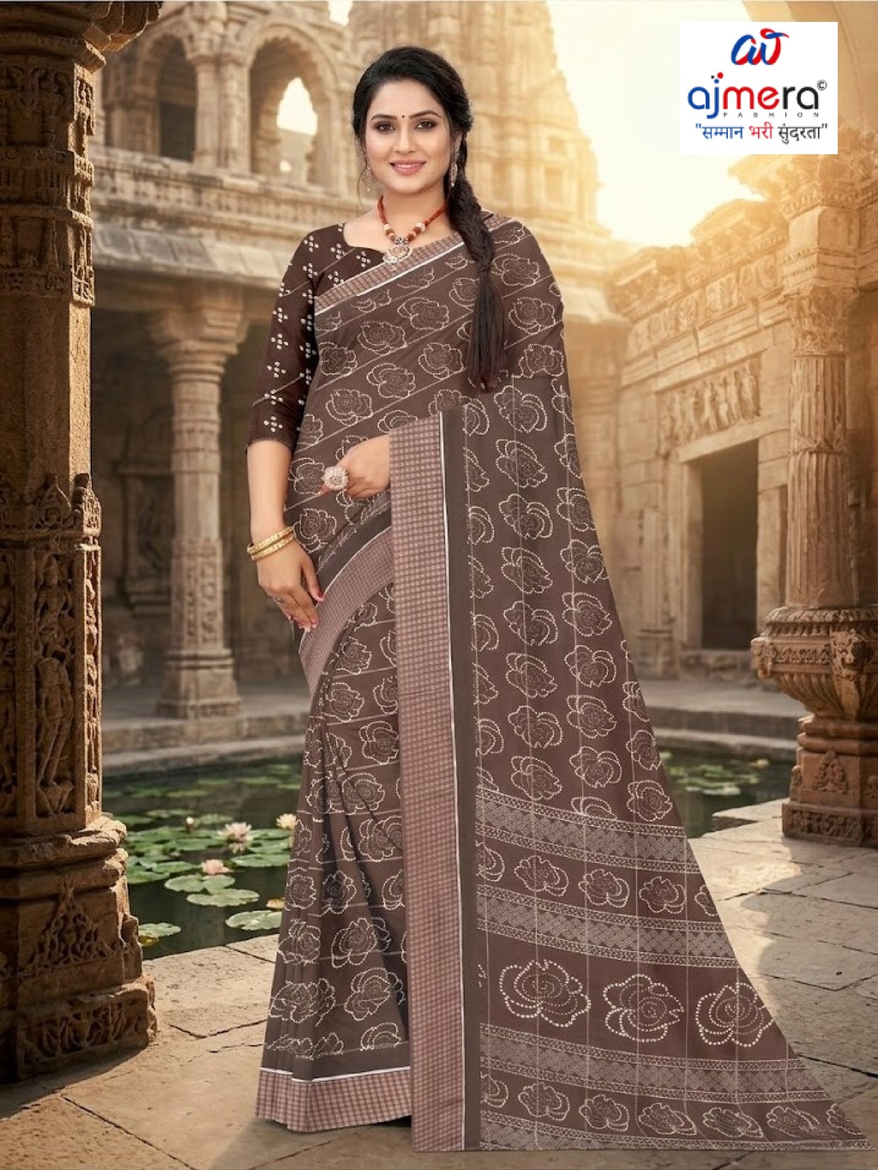 Chic Printed Saree with Blouse Piece for Sophisticated Ethnic Style | GLC-BIJALI
