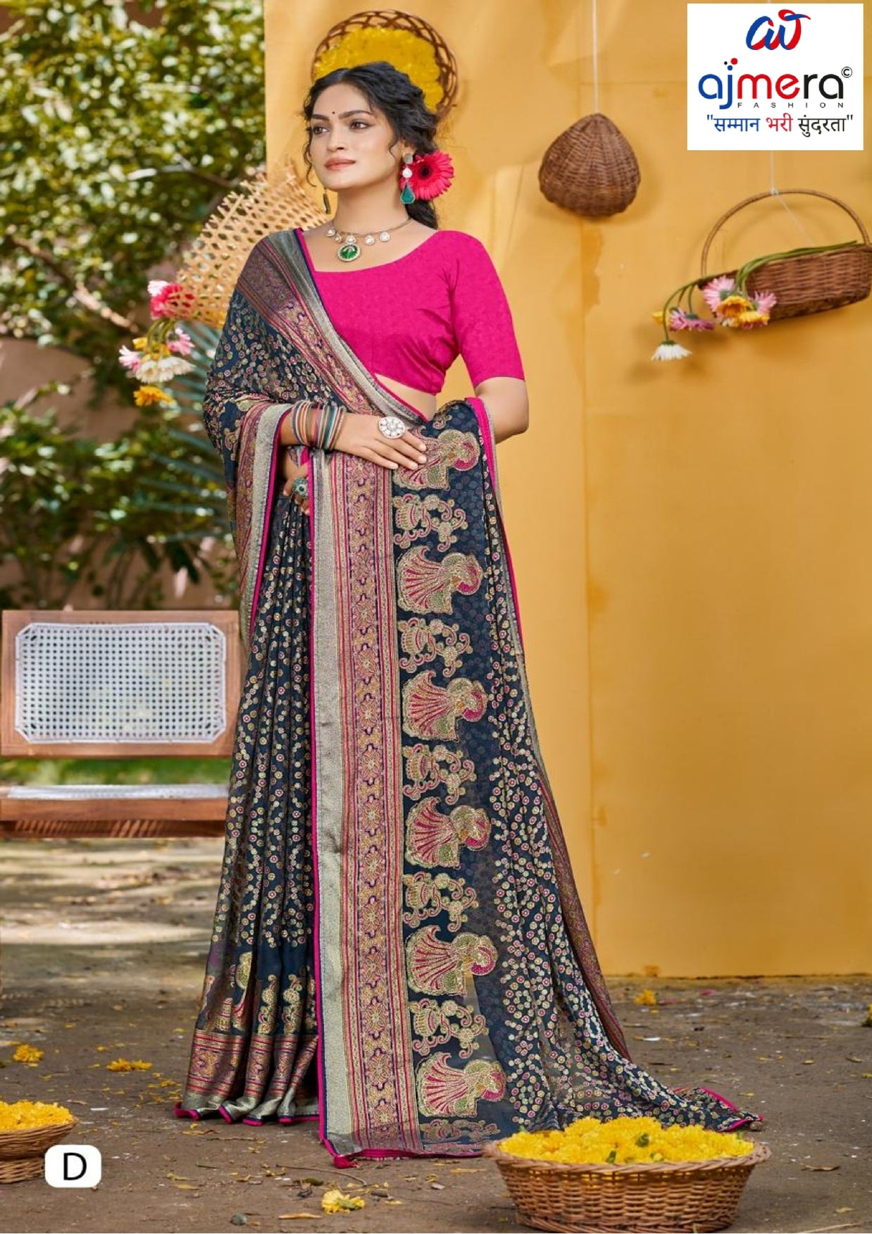Classic Printed Saree with Blouse Piece for Timeless Traditional Style | VDT-ZOYA BRASSO-20