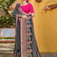 Classic Printed Saree with Blouse Piece for Timeless Traditional Style | VDT-ZOYA BRASSO-20