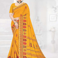 Fashionable Printed Saree with Blouse Piece for Festive Collection | GLC-LARA CHIFFION