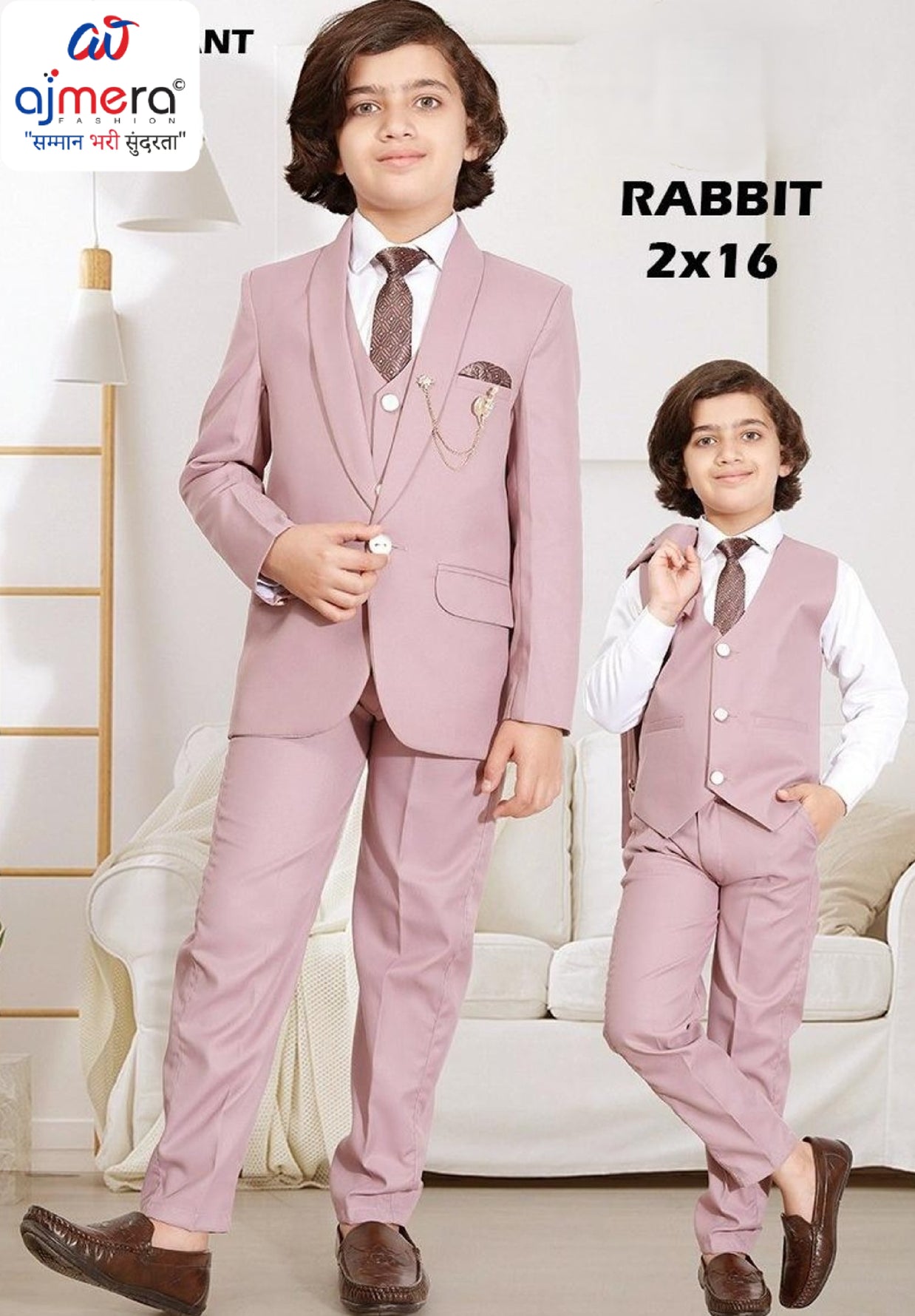 Wholesale Boys Coat Pant Set for Retail Stores | JDW-RABBIT-5X6X7