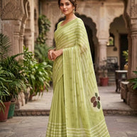 Weightless Print Loose Saree with Blouse for Premium Ethnic and Traditional Wear | CAS-RUBY SILK