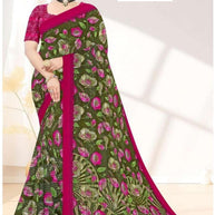 Weightless Fancy Print Loose Saree with Blouse for Premium Ethnic and Traditional Wear | ARK-MAUSAM