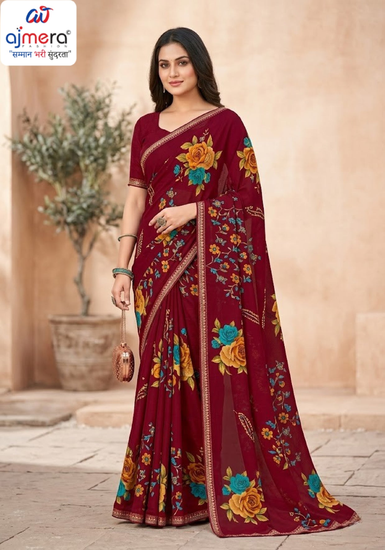 Designer Printed Saree with Blouse Piece for Special Occasions  | SGR-CHAND CHAKORI