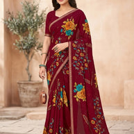 Designer Printed Saree with Blouse Piece for Special Occasions  | SGR-CHAND CHAKORI