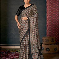 Ajrakh Japan Satin Saree with Blouse for Premium Ethnic Wear | ALL-AJRAKH VOL-3