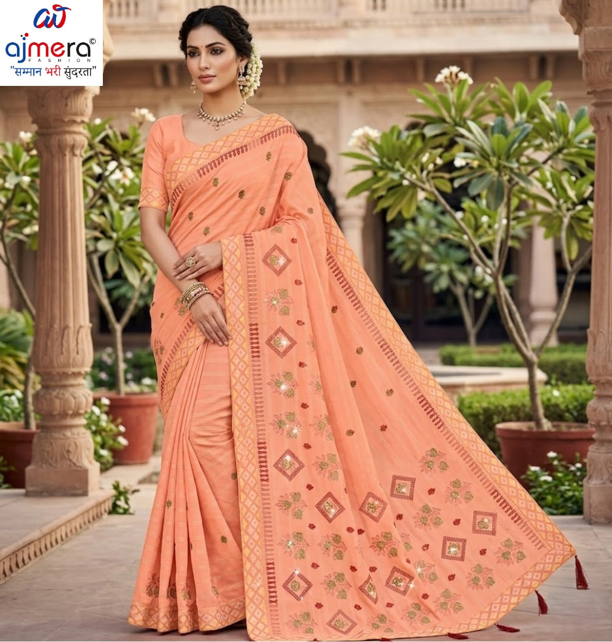 Fancy Cotton Saree with Without Blouse for Premium Ethnic and Traditional Wear | PJA-CHAM CHAM