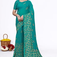 Chic Printed Saree with Blouse Piece for Sophisticated Ethnic Style | VER-MEGH MALHAR-47854