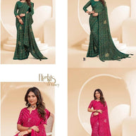 Fashionable Printed Saree with Blouse Piece for Festive Collection  | RDD-JYOTHI