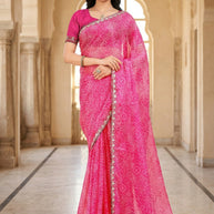 Graceful Printed Saree with Blouse Piece for Modern Ethnic Fashion  | JS-SEEMA