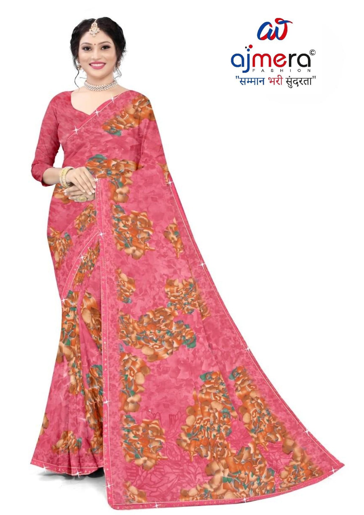 Premium Printed Saree with Matching Blouse Piece for Ethnic Elegance  | TTS-KAVERI