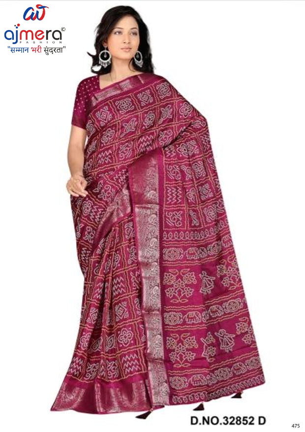 Classic Printed Saree with Blouse Piece for Timeless Traditional Style  | VER-NEELAM-32852