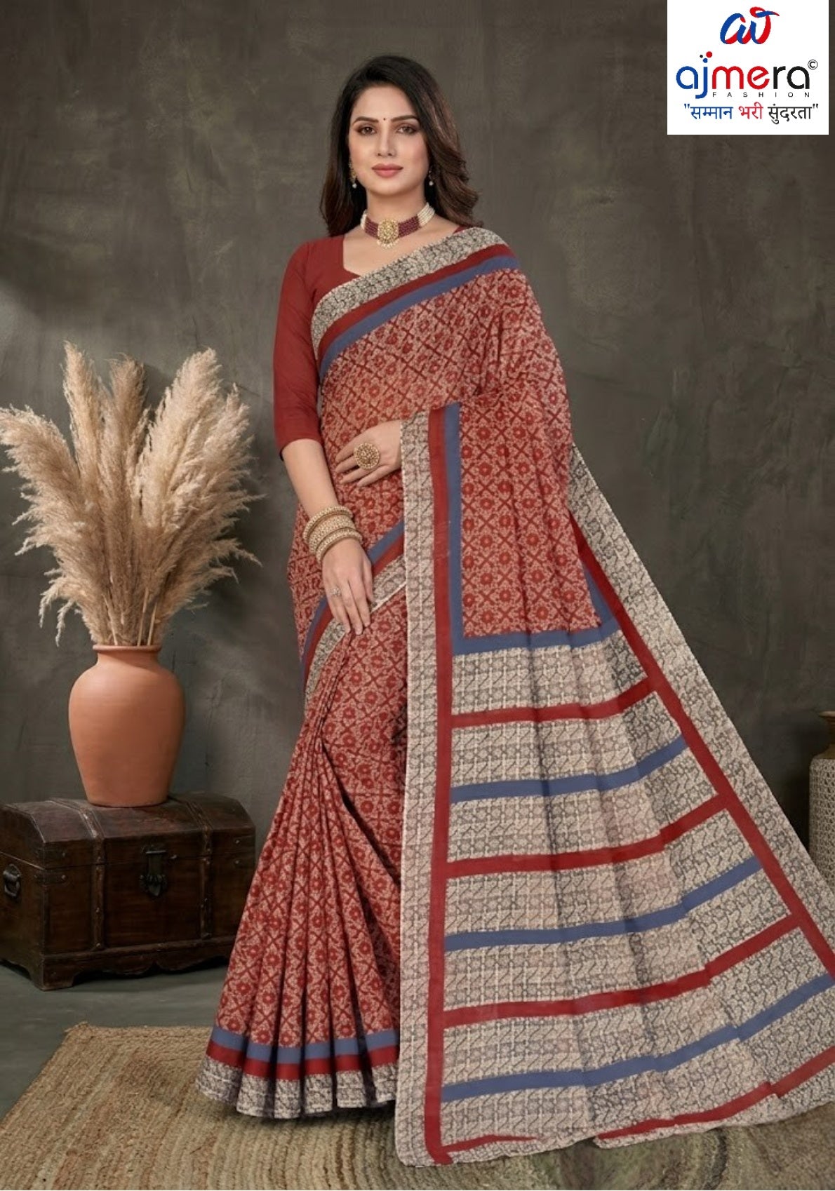 Premium Cotton Saree with Blouse Piece for Premium Ethnic and Traditional Wear | TLS-CHITRALEKHA WITH BP
