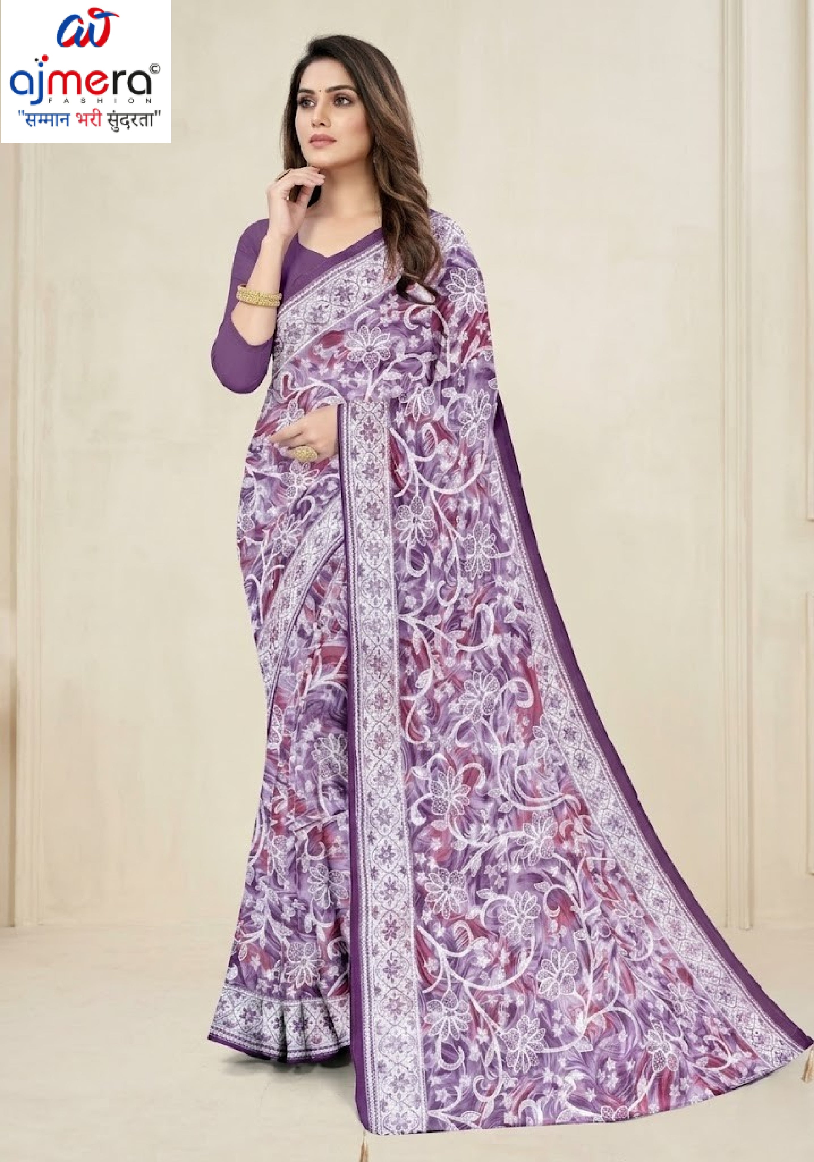 Trendy Printed Saree with Blouse Piece for Women’s Ethnic Wardrobe  | CAS-PURNIMA