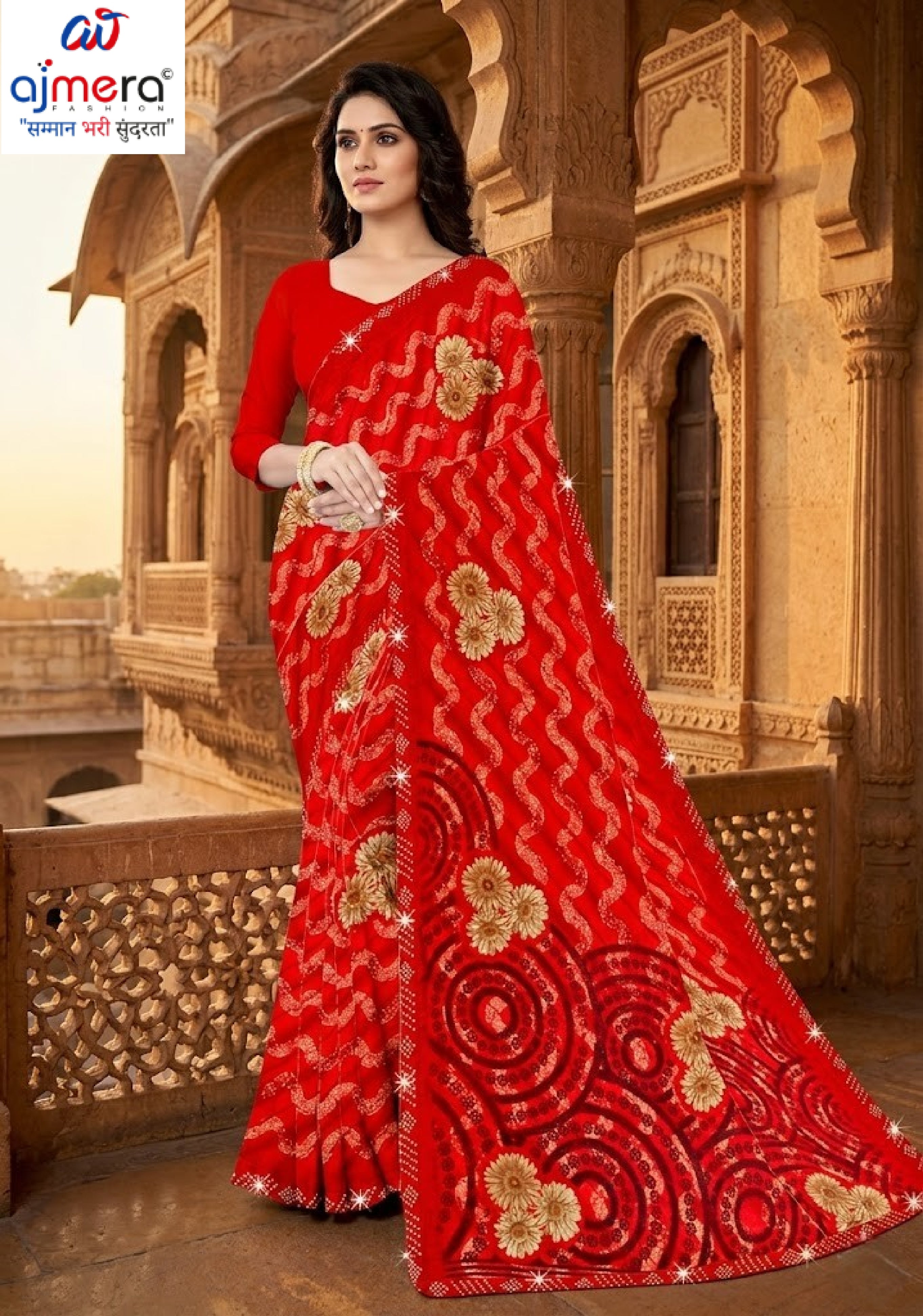 Premium Printed Saree with Matching Blouse Piece for Ethnic Elegance  | CAS-VARMALA