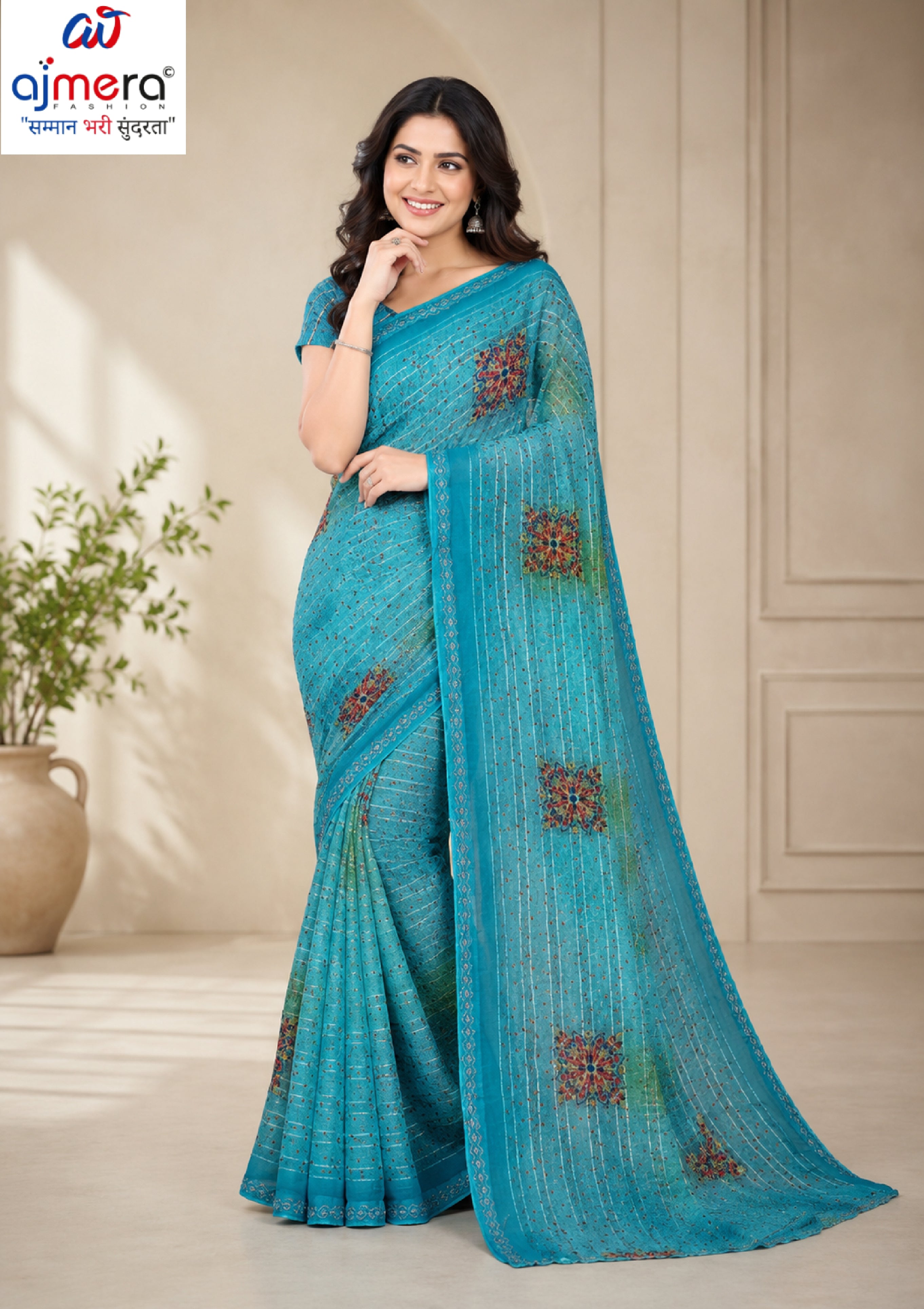 Designer Printed Saree with Blouse Piece for Special Occasions  | SNR-DEVIKA