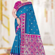 Exquisite Jacquard Silk Saree With Blouse Piece | TUL-BANARSI PURE SILK-11