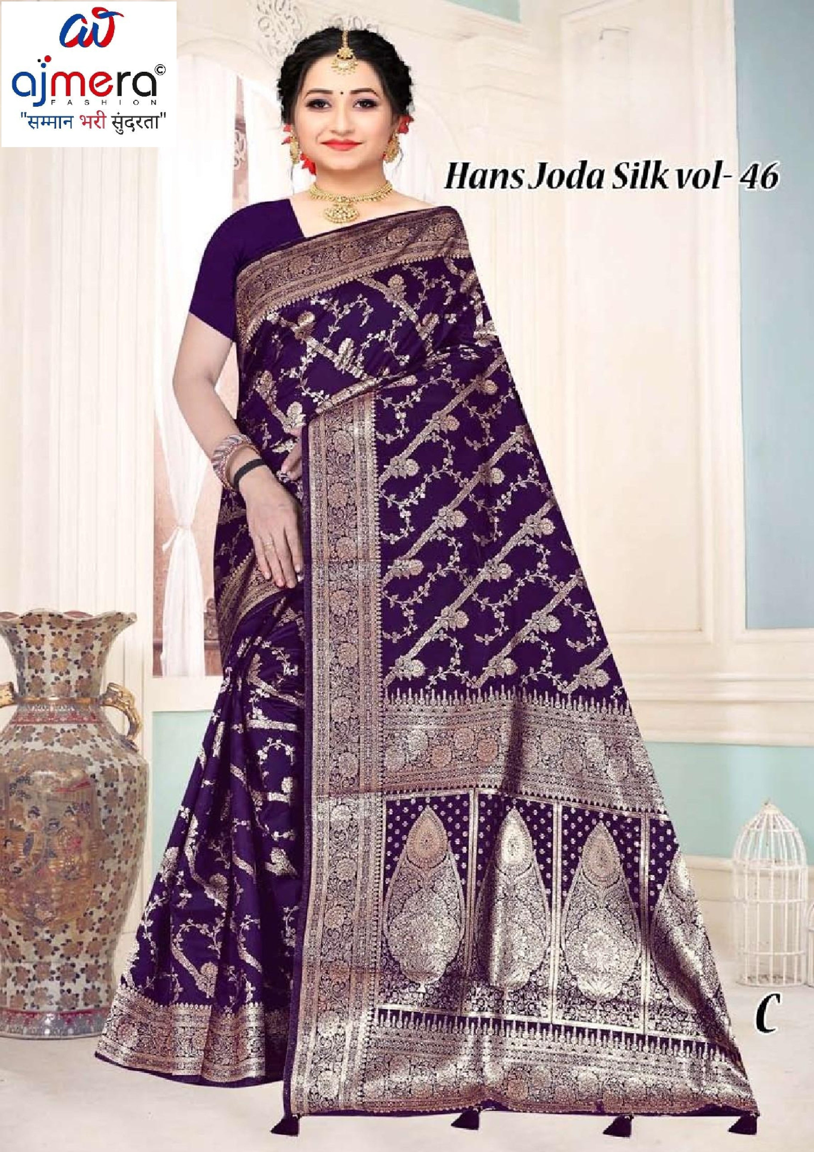 Exclusive Jacquard Silk Saree with Blouse Piece for Premium Cultural Wear | TUL-HANSJODA SILK VOL-46