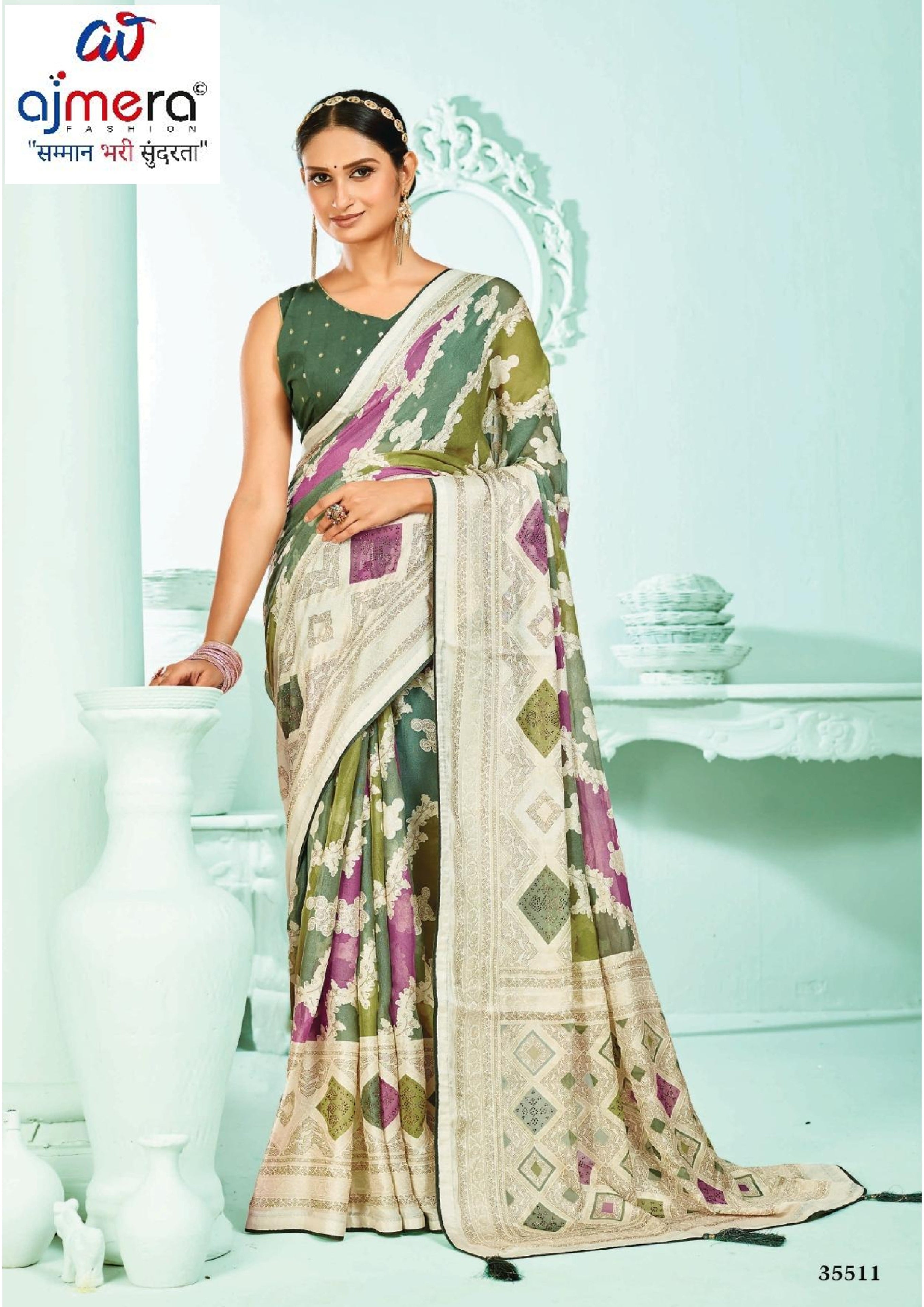 Stylish Printed Saree with Blouse Piece for Traditional Celebrations  | RDD-NIDHIVAN