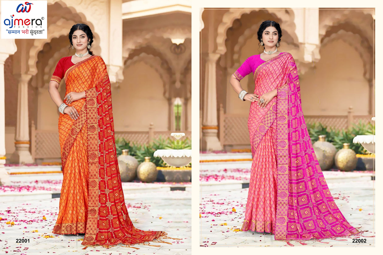 Classic Printed Saree with Blouse Piece for Timeless Traditional Style  | JS-MITWA