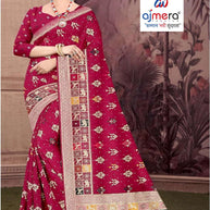 Viscose Print Loose Saree with Blouse for Premium Ethnic and Traditional Wear | PSM-ANUPAMA