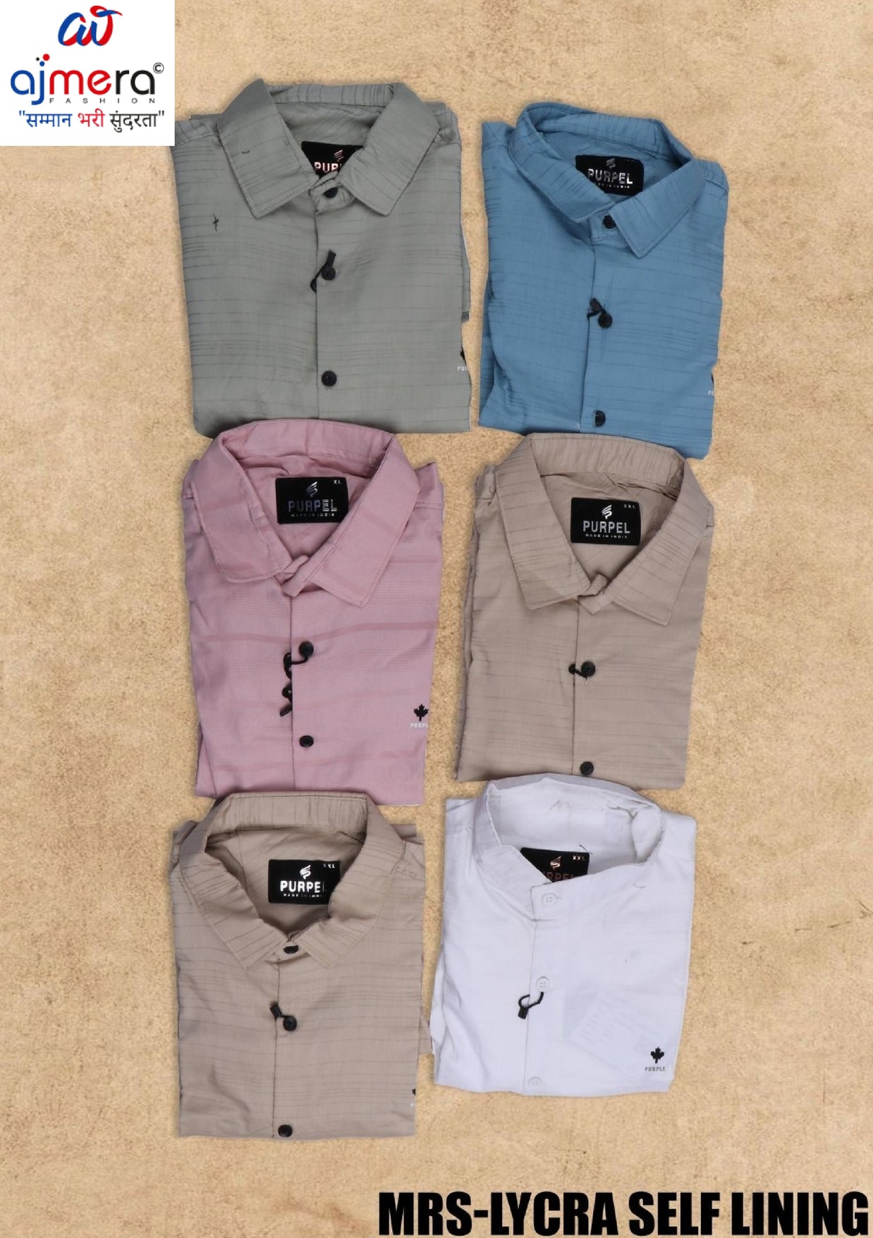 Mens Shirt Wholesale Supplier India | MRS-LYCRA SELF LINING
