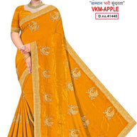Satin Dyed Matching Saree with Blouse Piece for Premium Ethnic and Traditional Wear | VKM-APPLE