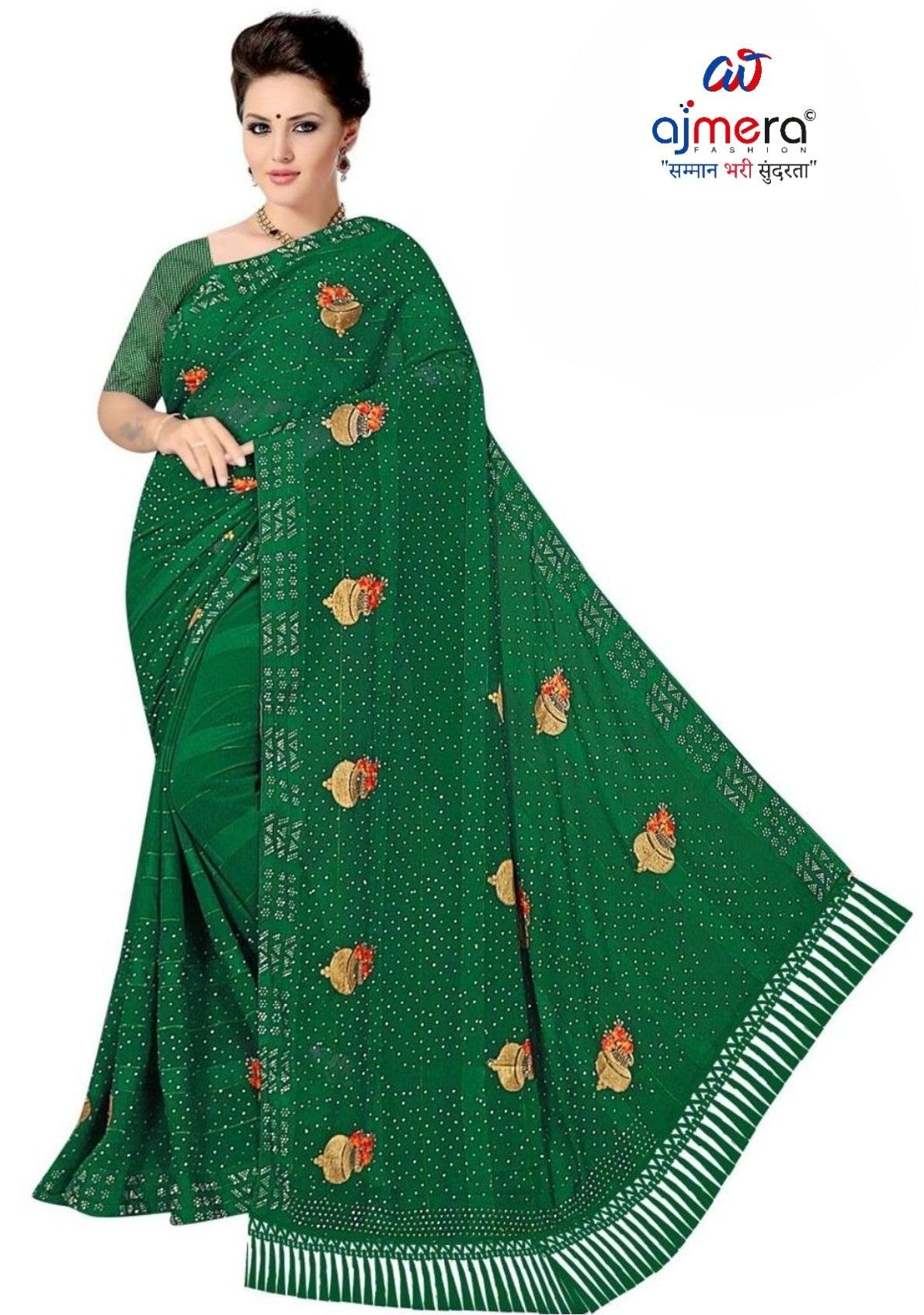 Premium Dyed Matching Saree with Blouse Piece for Premium Ethnic and Traditional Wear | VKM-LOVE GURU