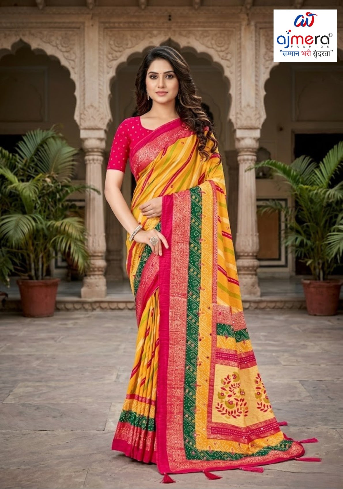 Stylish Printed Saree with Blouse Piece for Traditional Celebrations  | VER-BANJARAN-44228