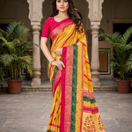 Stylish Printed Saree with Blouse Piece for Traditional Celebrations  | VER-BANJARAN-44228