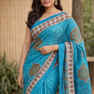 Printed Print Loose Saree without Blouse for Premium Ethnic and Traditional Wear | AA-LALLANTOP