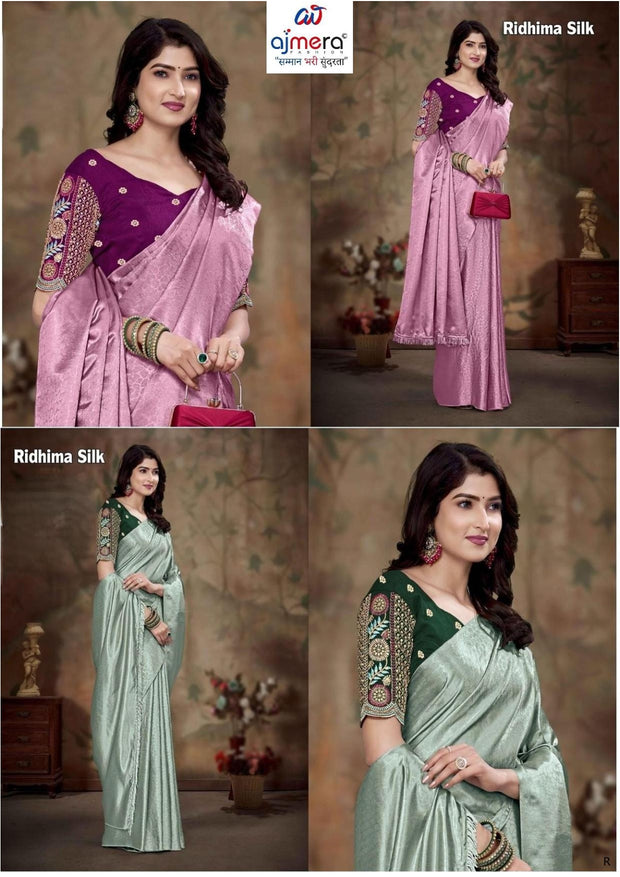 Jacquard Fancy Dyed Matching Saree with Blouse Piece for Premium Ethnic and Traditional Wear | RLL-RIDHIMA SILK-1
