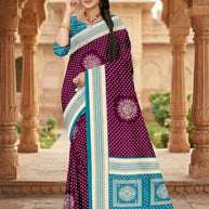 Chic Printed Saree with Blouse Piece for Sophisticated Ethnic Style | GLC-PRIYANKA
