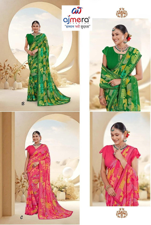 Exclusive Printed Saree with Blouse Piece for Elegant Ethnic Look | RDD-SARINA