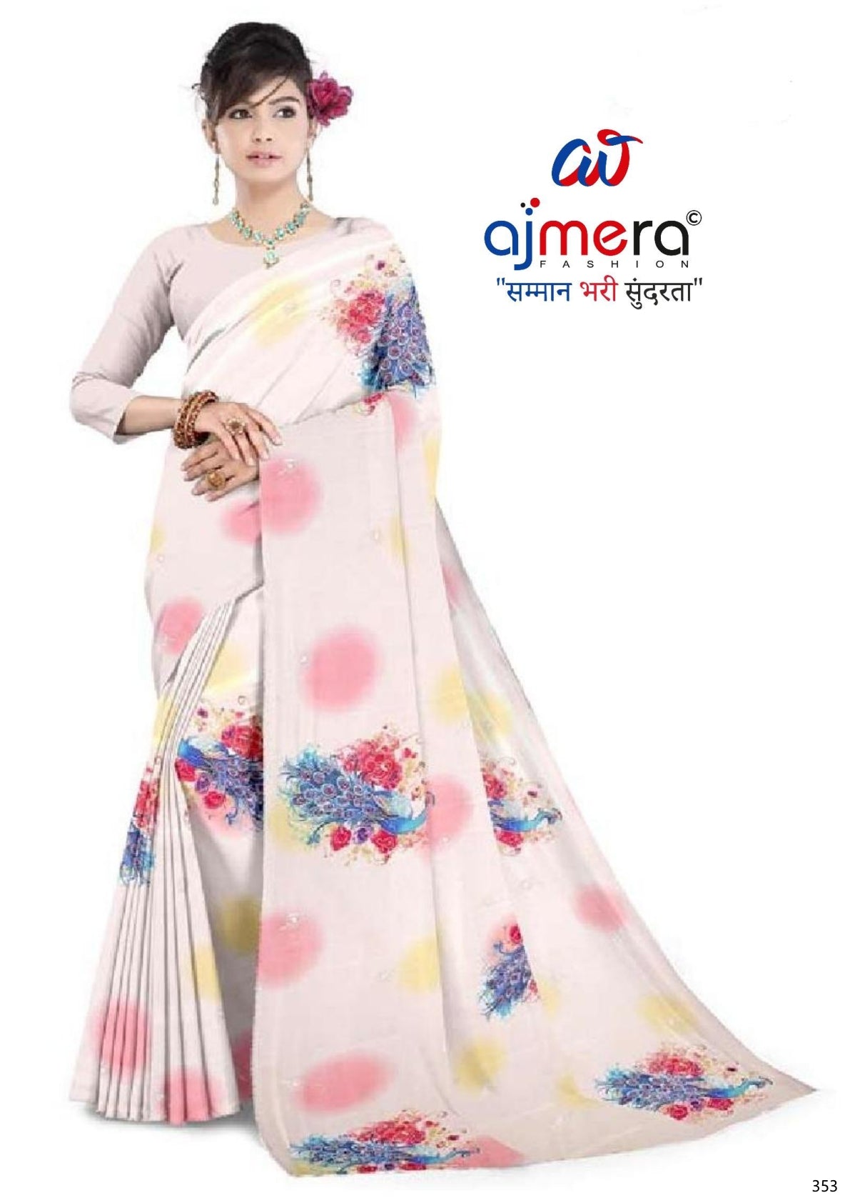 Chic Printed Saree without Blouse for Sophisticated Ethnic Style | TD-HONDA