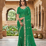 Fashionable Printed Saree without Blouse for Festive Collection  | JS-KANCHAN-2